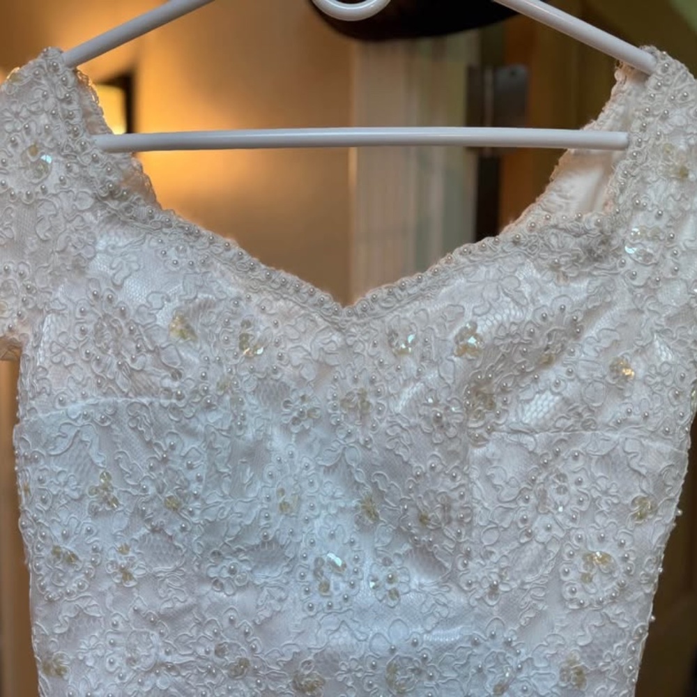 Vintage Venus beaded formal gown white